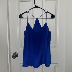 Blue Scalloped Tank Top